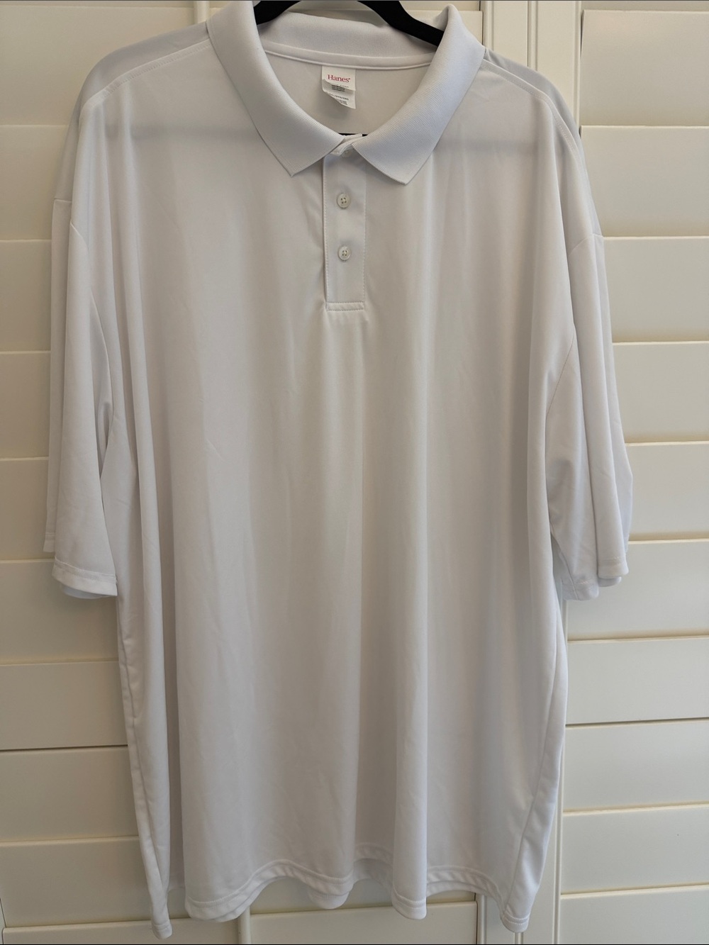 Hanes Men's White Polo Shirt - Classic Short Sleeve